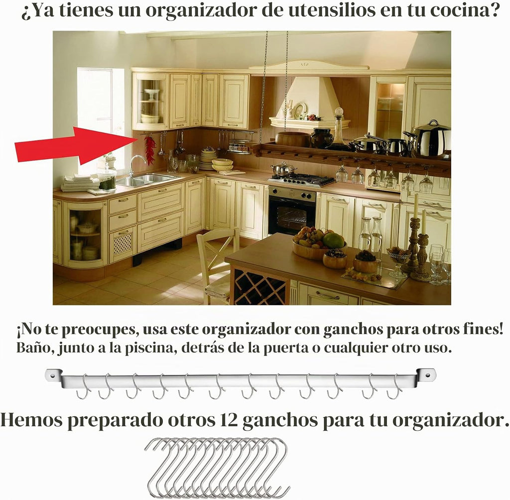 Kyraton - Juego de utensilios de cocina de acero inoxidable con de 37 piezas, juego de herramientas de cocina con soporte de utensilios, antiadherentes y resistentes al calor, aptos para lavavajillas