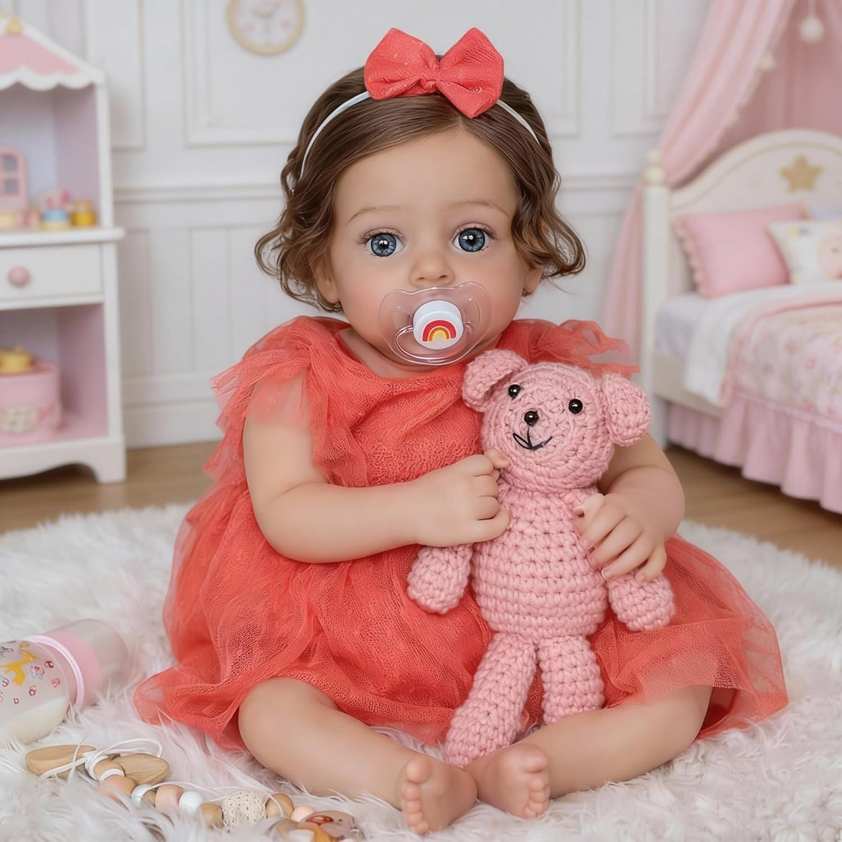 SCOM Muñeca Reborn de bebé realista de 20 pulgadas con cuerpo