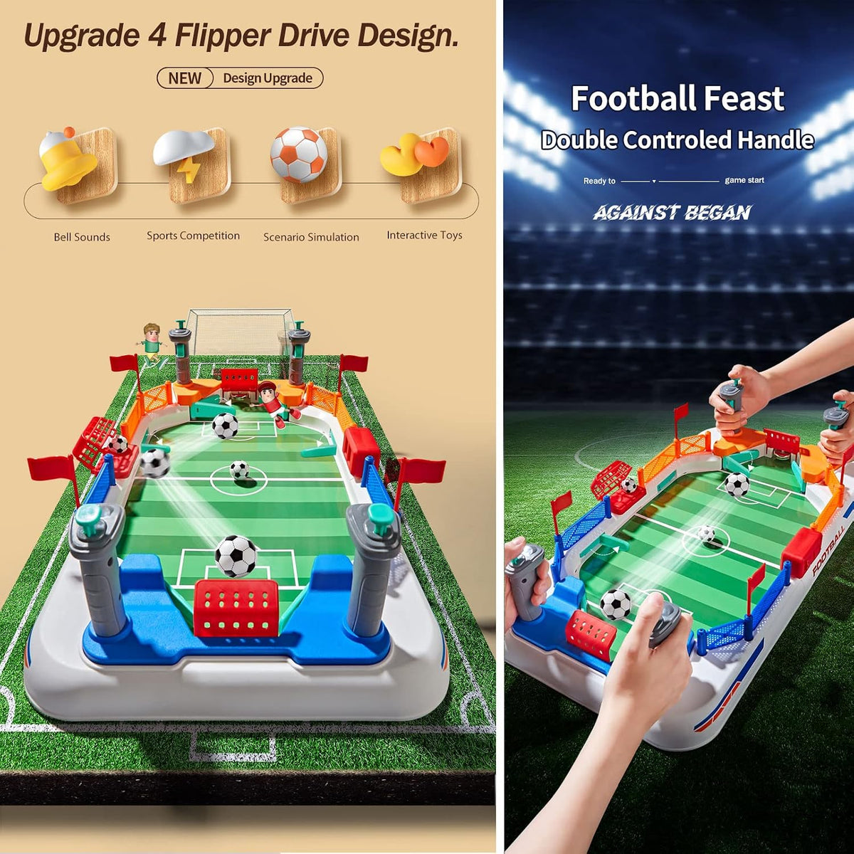 Juego de mesa de fútbol para niños: mini juego de mesa de futbolín, juguetes de fútbol de interacción para niños de 3, 4, 5, 6, 7, 8 a 12 años, fiesta familiar en interiores, sala de juegos