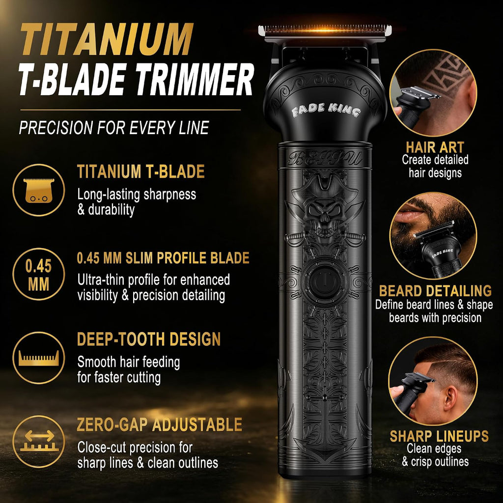 FADEKING Cortadora de pelo profesional para hombres, kit de recortadora y