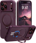 CASEKOO Burgundy para iPhone 18 Pro Max Case con 360 Spin Magnetic Stand