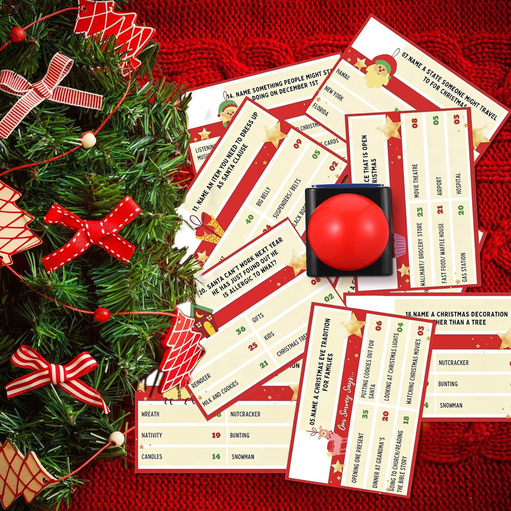 Syhood Juego de cartas navideño con 2 zumbadores de respuesta