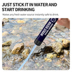 Pajita de filtro de agua de emergencia portátil para exteriores, paquete de 3 para senderismo, camping, pesca, sistema de purificación de equipos de supervivencia, accesorios de viaje