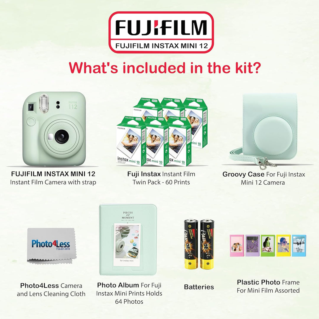 Fujifilm - Paquete de cámara instantánea Instax Mini 12 con películ...