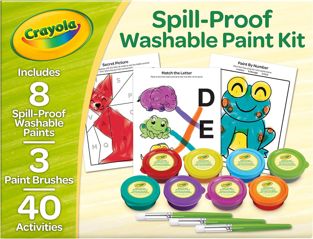 Crayola Spill Proof Paint Set (8ct), Washable Toddler Paint Kit