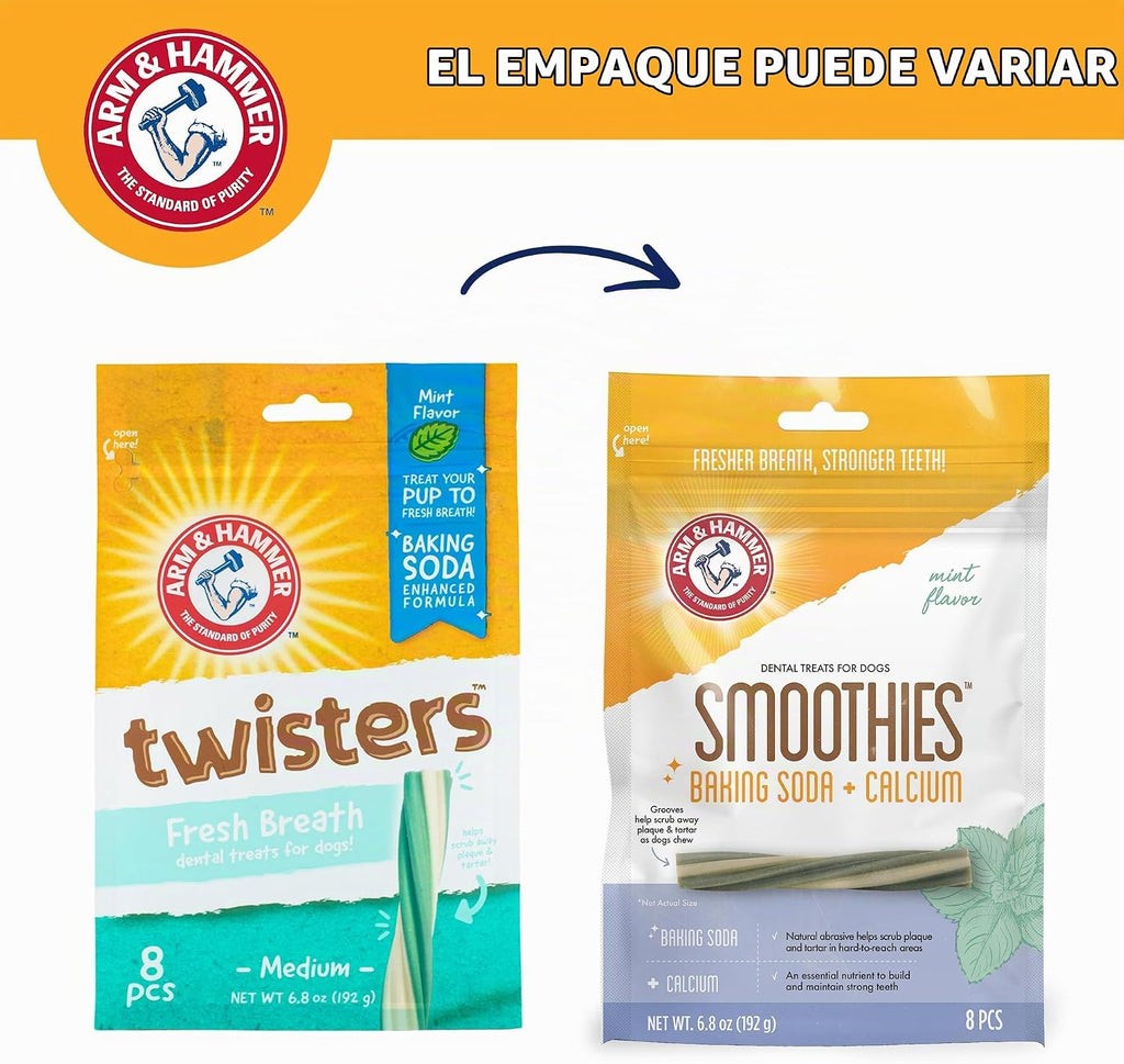 Arm & Hammer Masticables dentales para perros | Golosinas dentales para perros que luchan contra el mal aliento y eliminan placa y sarro sin cepillado | Ideal para perros pequeños y grandes, 1 paquete