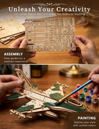 Rompecabezas de madera 3D para adultos con juego de pintura