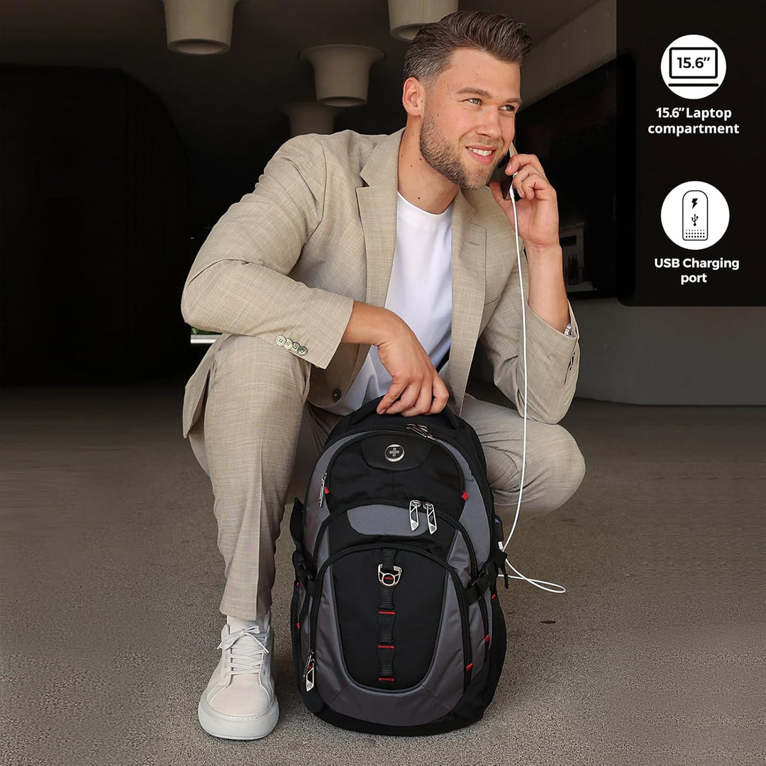 swissdigital Mochila para portátil de viaje de negocios, para hombr...