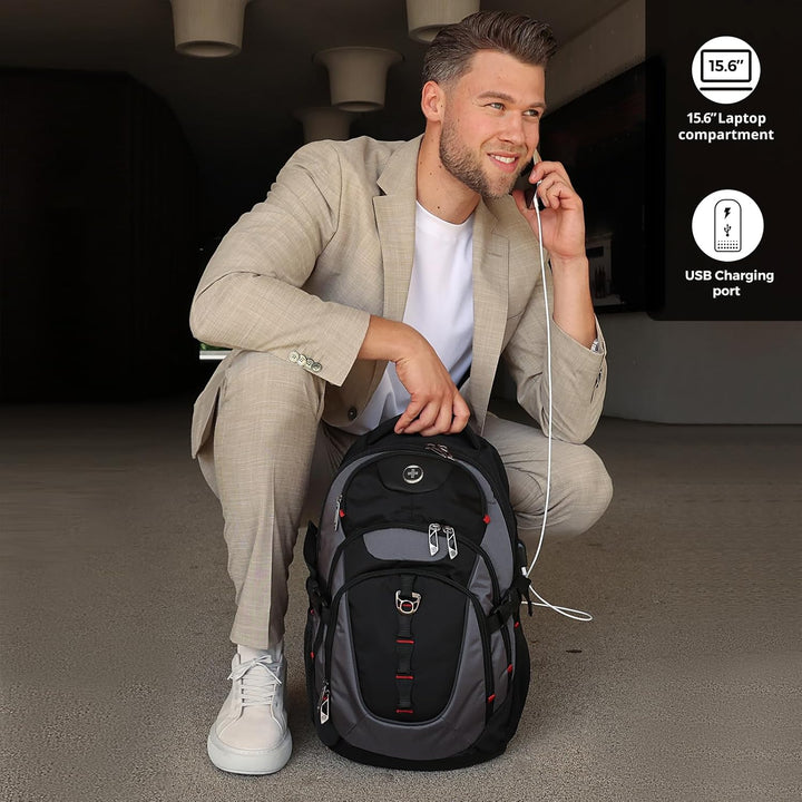 swissdigital Mochila para portátil de viaje de negocios, para hombr...