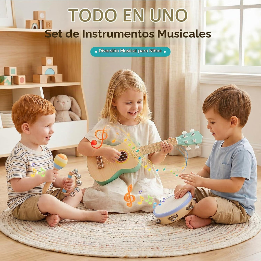 MGparty Juego de guitarra para niños pequeños, instrumentos musicales de