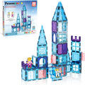 PicassoTiles - Juego de 72 azulejos magnéticos de castillo, juguete de invierno con temática de hielo