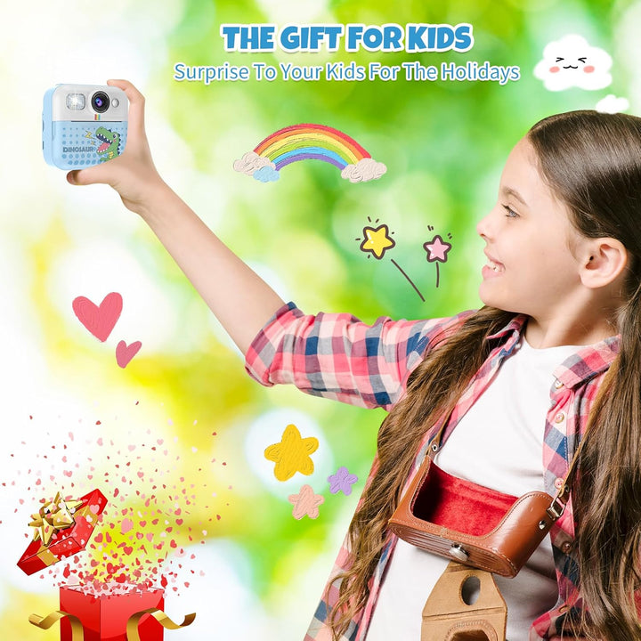 Cámara de impresión instantánea para niños, juguetes para niños peq...