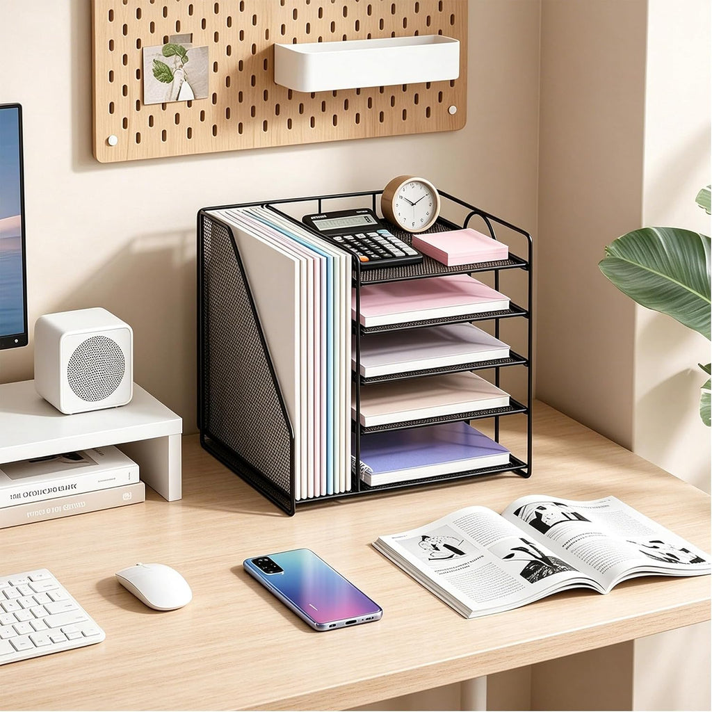 Organizador de escritorio, bandeja organizadora de papel de 5