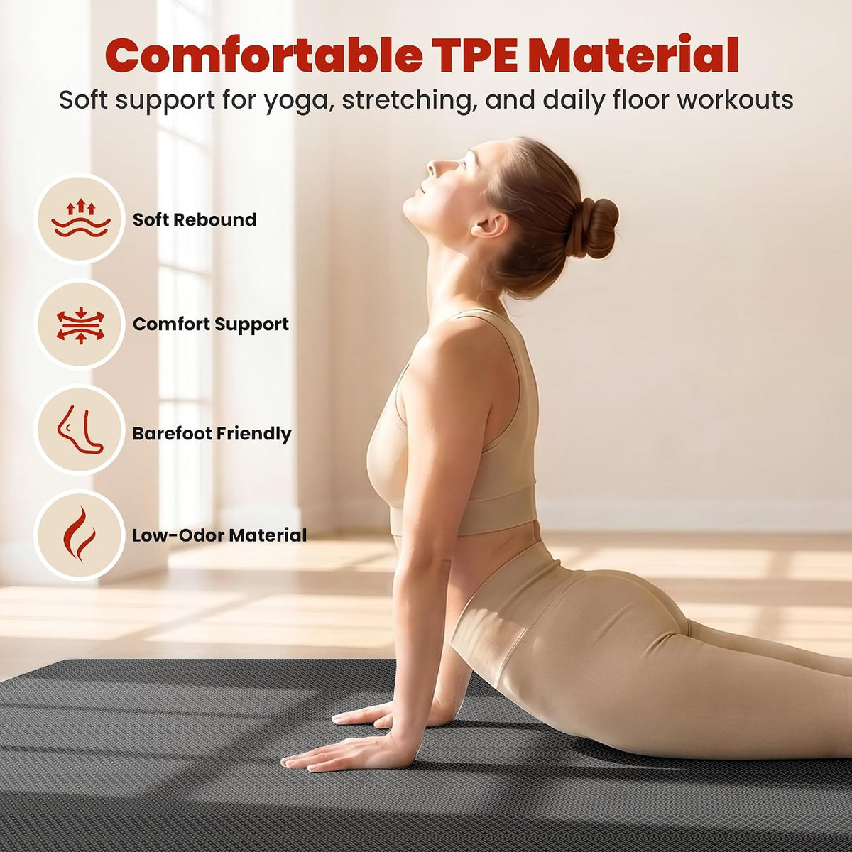 Colchoneta de Yoga Grande, 6' x 4' / 6' x 3' x 6 mm / 8 mm / 12 mm de espesor para entrenamiento