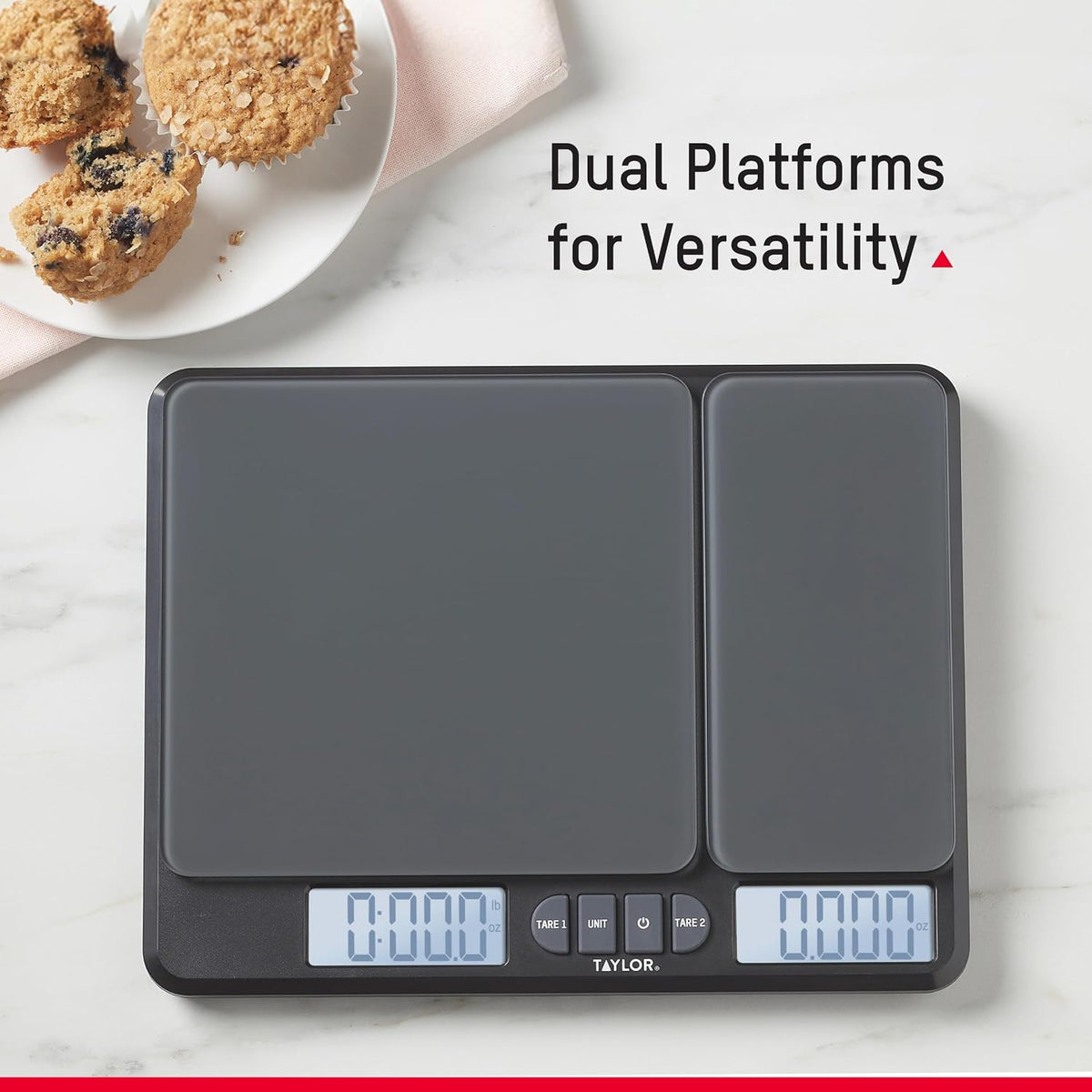 Taylor Báscula digital de cocina de doble plataforma: capacidad máxima de