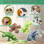 LECHONG Juguetes de Animales de Peluche para Perros, Paquete de 5 Juguetes Resistentes con Sonido para Perros, Surtido de Juguetes de Peluche, Paquete de Juguetes para Mascotas de Gran Valor, Serie