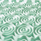 Mellow - Cubrecolchón de espuma viscoelástica de 1.5 pulgadas y 5 zonas, con impregnación de aloe vera relajante, tamaño Queen