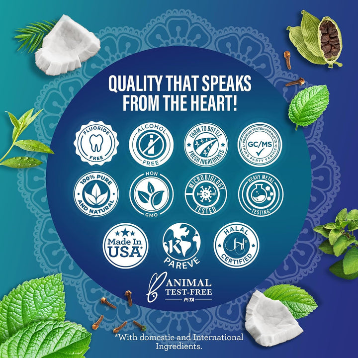 GuruNanda Enjuague Bucal de Aceite de Coco y Menta para Higiene Ora...