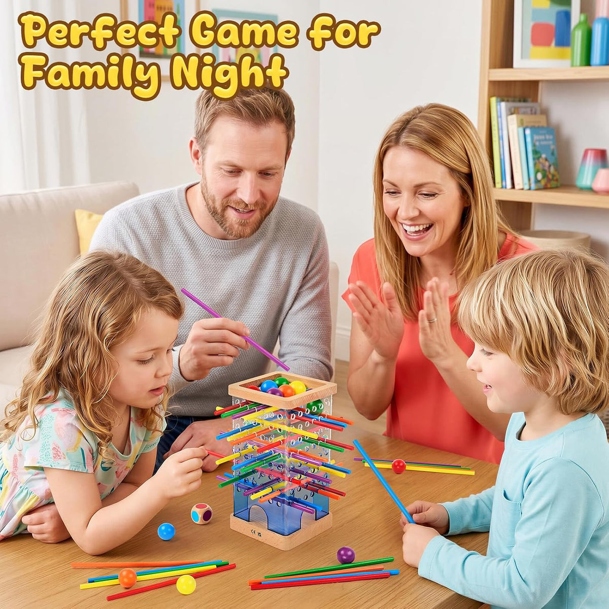 Montessori - Juego de mesa de madera para niños de 4 a 6 años, con 48 palos