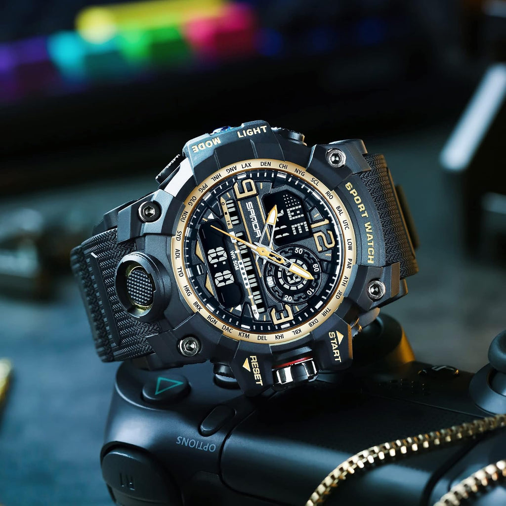 Relojes para Hombre Deportivos al Aire Libre, Resistente al Agua, Militar, Fecha, Multifunción, Tácticas, Pantalla LED, Alarma, Cronómetro para Hombre 3133
