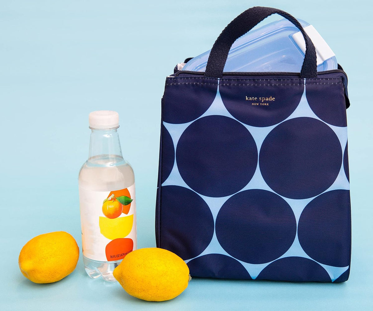 Kate Spade New York, Bolsa de almuerzo portátil suave con forro interior
