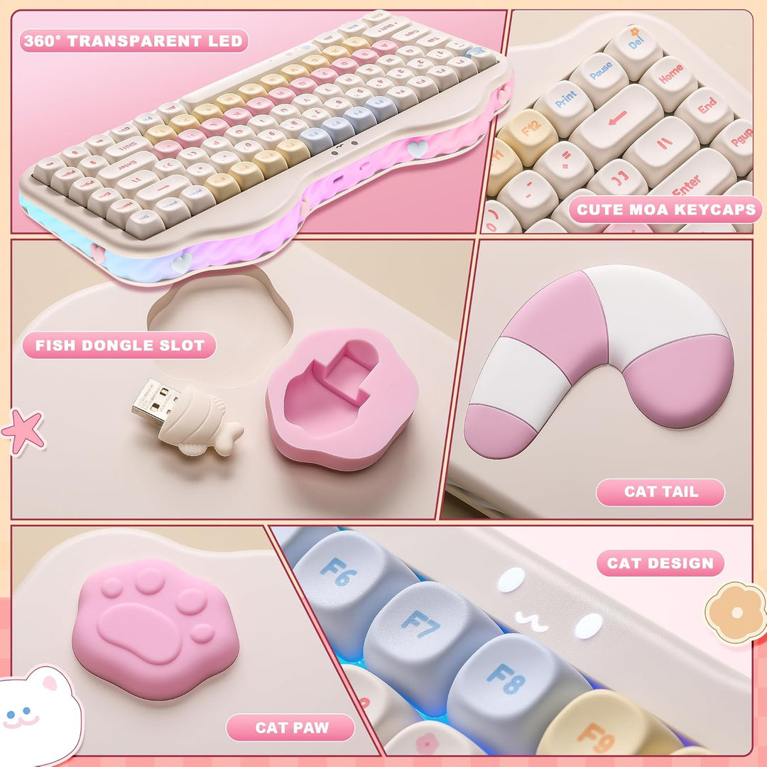 YUNZII Teclado Mecánico Inalámbrico C75, Diseño del 75%, NKRO Inter...
