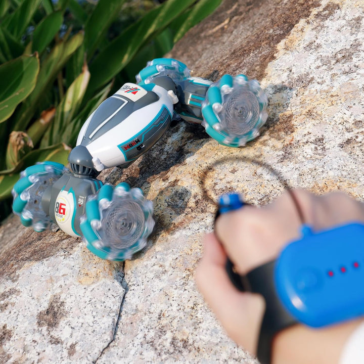 Juguete de auto de acrobacias RC con detección de gestos para niños...