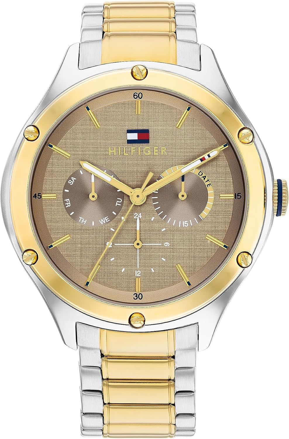 Reloj Tommy Hilfiger para mujer con movimiento de cuarzo, multifunción, esfera texturizada y bisel con cristales – Regalo para ella