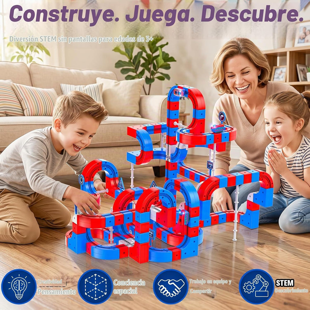 Betheaces Juego de 137 vías de tren eléctrico para niños de 3, 4, 5, 6, 7