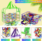 6 Colors Large Toy Storage Bags Reusable Clear Toy Organizer con Labels