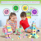 Apluses 45 bloques magnéticos – Juguetes para niños y niñas, bloques de construcción magnéticos, juguetes sensoriales STEM para autismo al aire libre para niños y niñas de 3 a 5 años