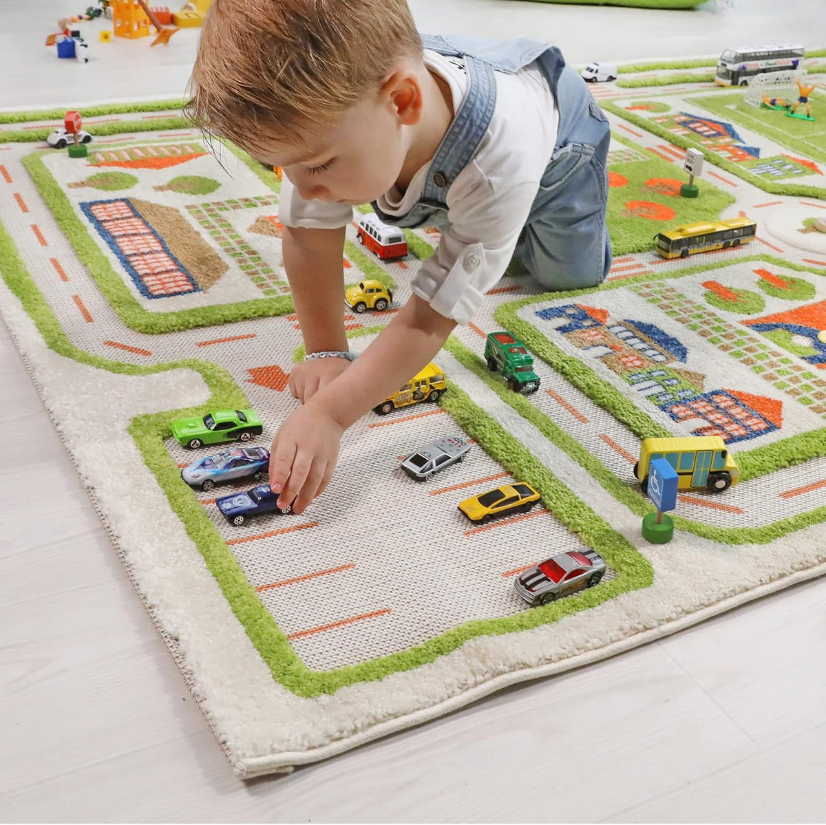 Alfombras de Juego 3D, Verde Tráfico, 39 x 59 Pulgadas