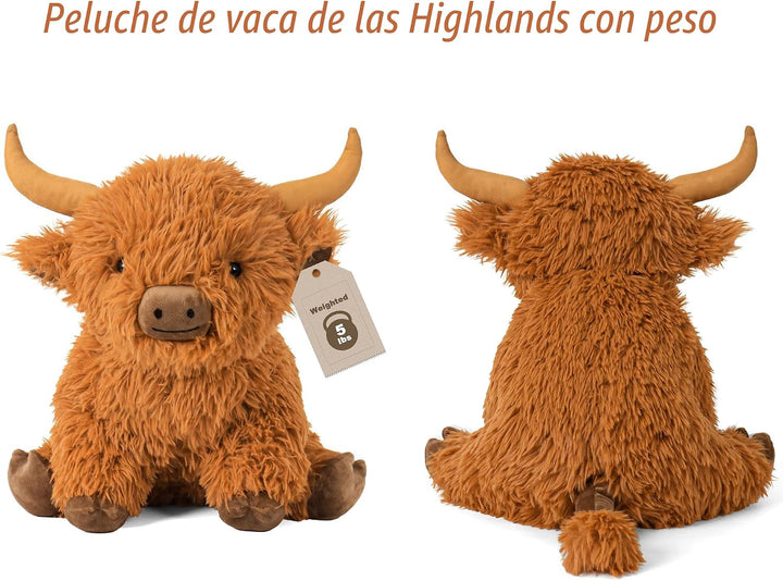 Peluche de vaca de las tierras altas con peso de 5 libras, 40.6 cm...