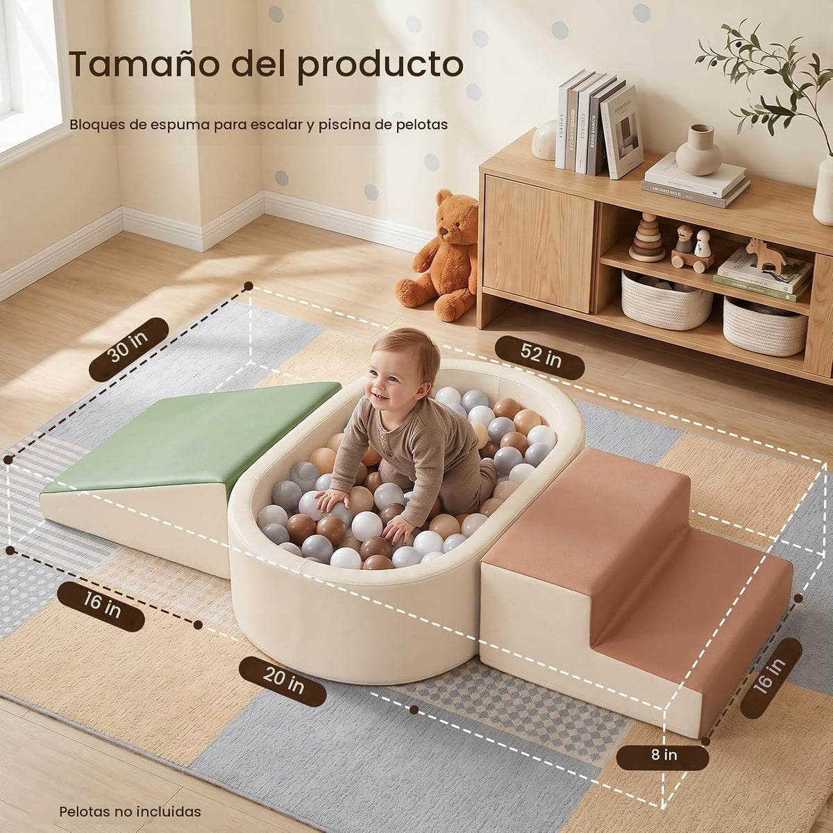 Hoohtoot Juguetes de escalada para niños pequeños, bloques de espuma con