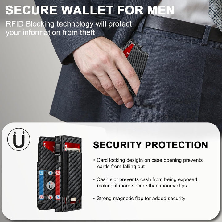 Cartera para hombre con tarjetero delgado desplegable para 9 a 13 t...