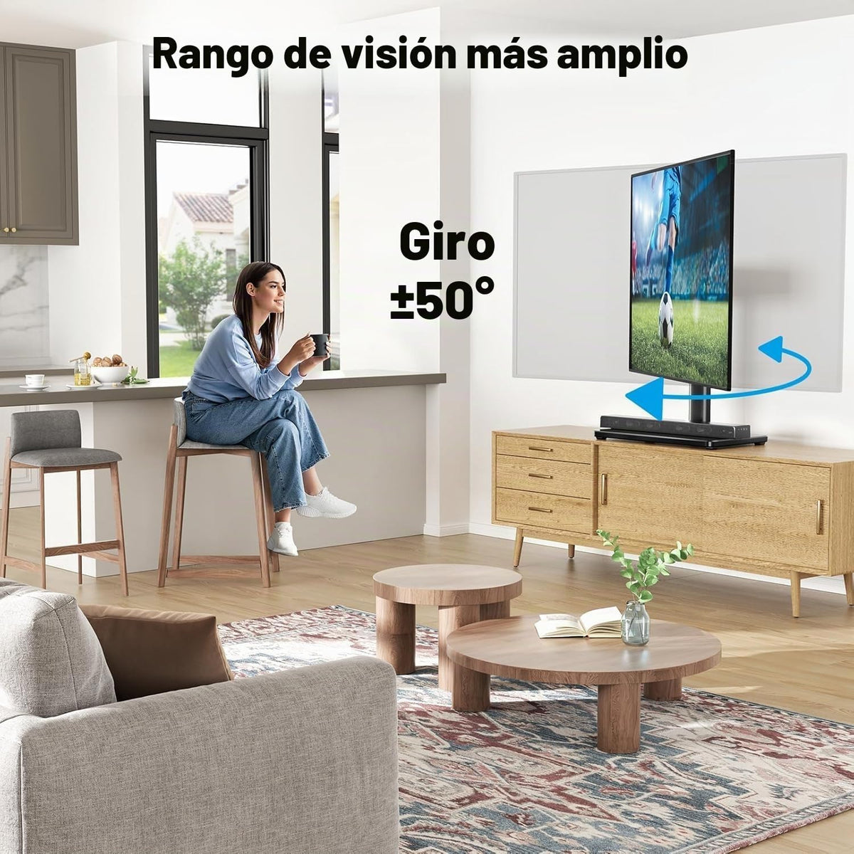 PERLESMITH Soporte giratorio universal para TV de 24 a 60 pulgadas de hasta 99 libras, soporte de TV de mesa ajustable de 12 alturas, soporte de base de TV con base de vidrio templado, VESA máximo de 15.748 x 15.748 in, PSTVS33