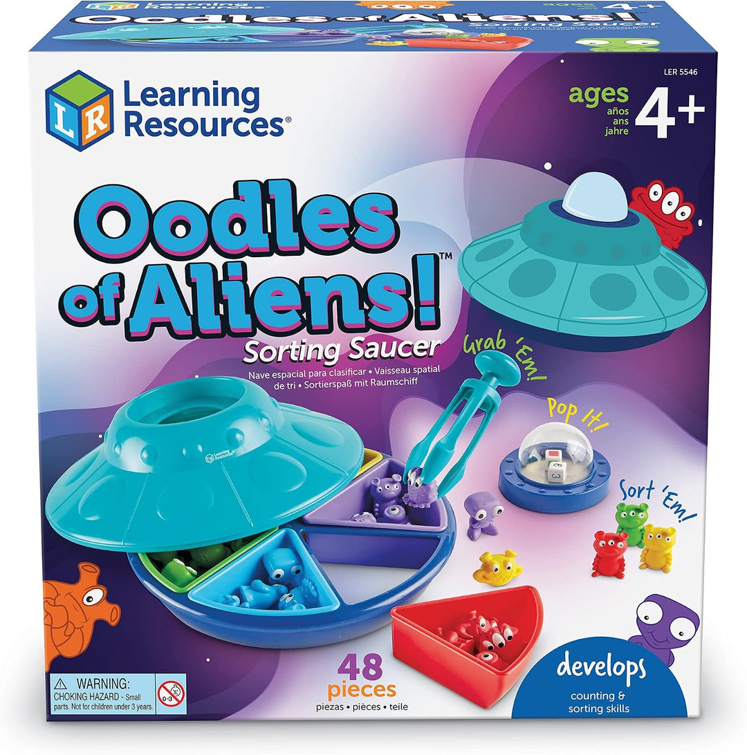 Learning Resources Oodles of Aliens Sorting Saucer - Juegos de apil...