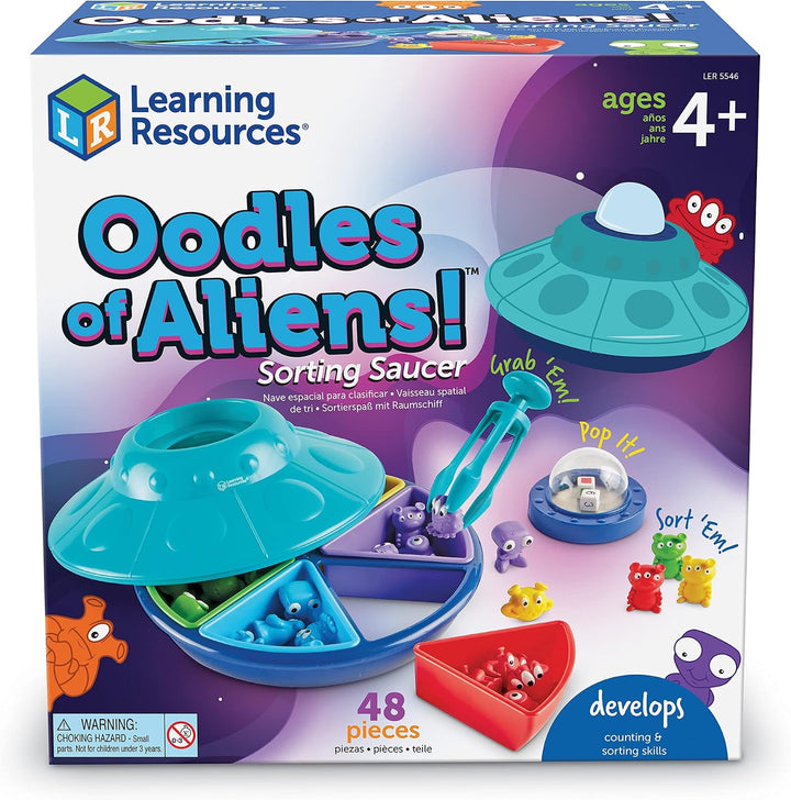 Learning Resources Oodles of Aliens Sorting Saucer - Juegos de apil...