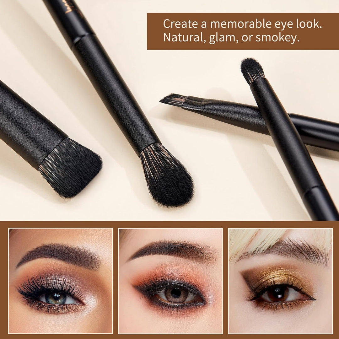 Jessup Juego de brochas de maquillaje Jessup 14 piezas Kabuki negra...