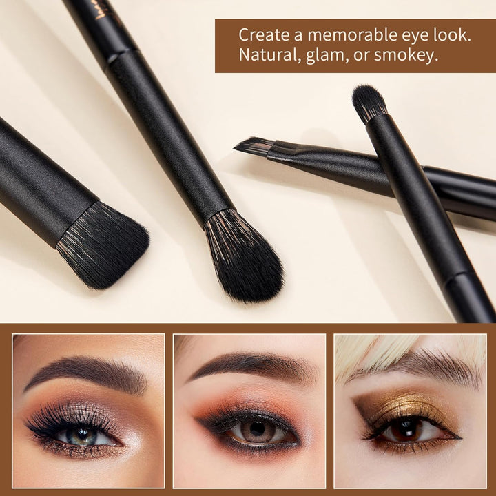 Jessup Juego de brochas de maquillaje Jessup 14 piezas Kabuki negra...