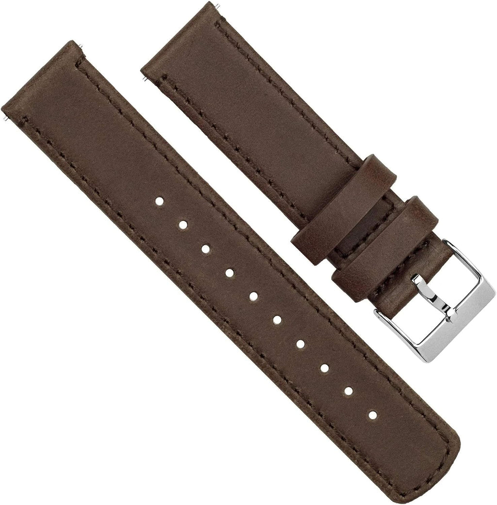 Barton - Correa de cuero flor para reloj, de liberación rápida, anchos disponibles: 16mm, 18mm, 19mm, 20mm, 21mm 22mm, 23mm o 24mm, Saddle Leather / Saddle Stitching, 20 mm, Correa