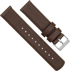 Barton - Correa de cuero flor para reloj, de liberación rápida, anchos disponibles: 16mm, 18mm, 19mm, 20mm, 21mm 22mm, 23mm o 24mm, Saddle Leather / Saddle Stitching, 20 mm, Correa