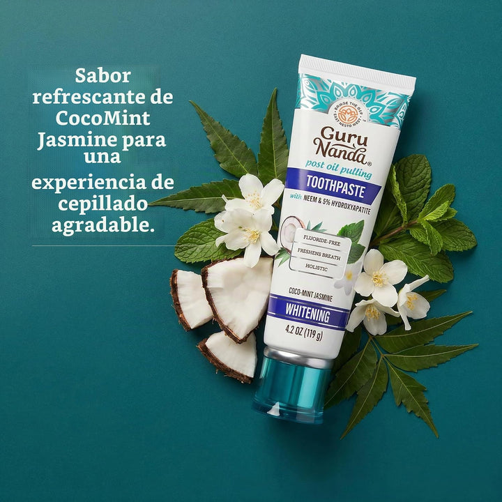 GuruNanda Pasta de dientes hidroxiapatita con neem, SLS y sin flúor...