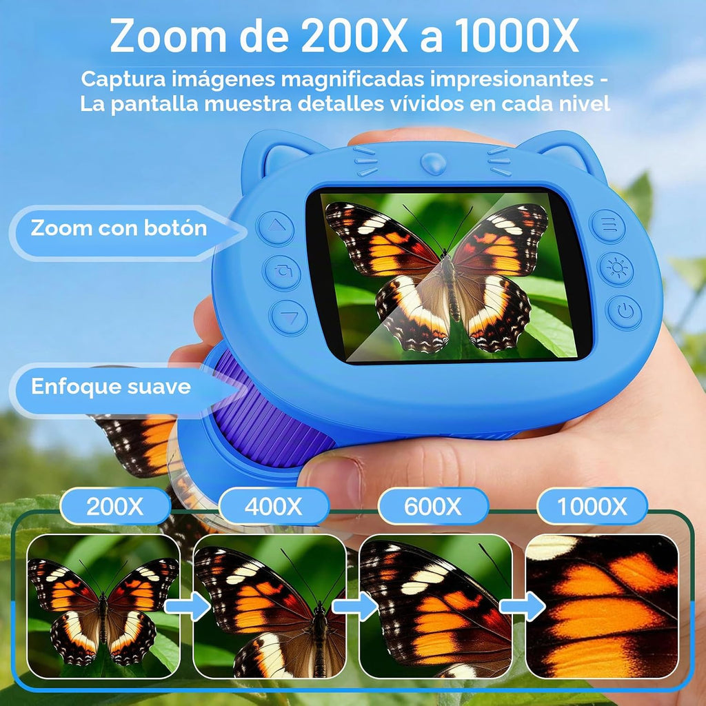 Microscopio digital del PDA 1000X para los niños con la pantalla 4K