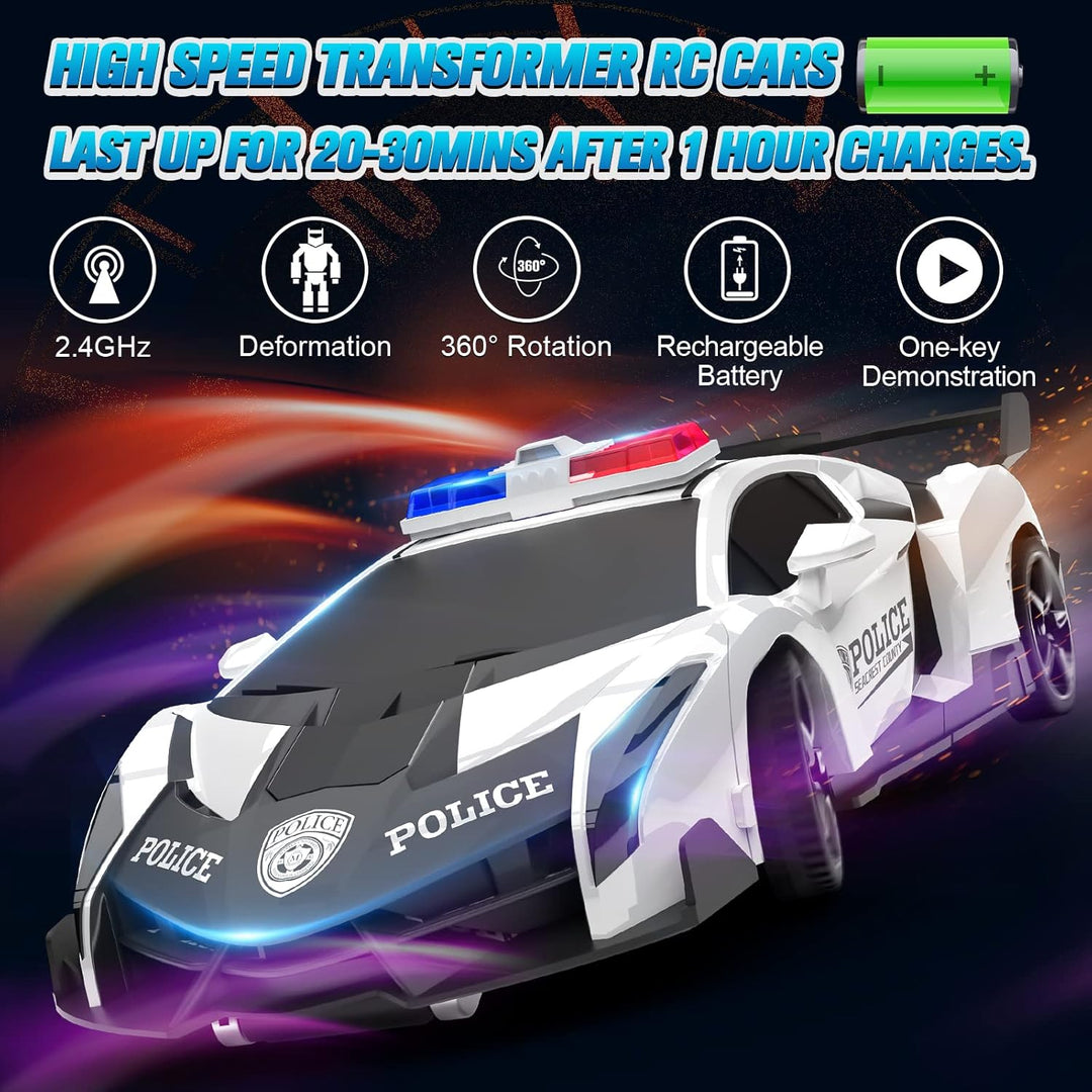 BLUEJAY Transform RC Cars para niños de 4-7 y 8-12 años, auto a con...