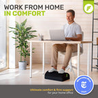 Lámpara Reposapiés ErgoFoam para debajo del escritorio en el trabajo ajustable - Aprobado por quiroprácticos, espuma de alta densidad, terciopelo (negro)