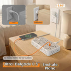 Regleta de protección contra sobretensiones de 6 pies con 6 USB