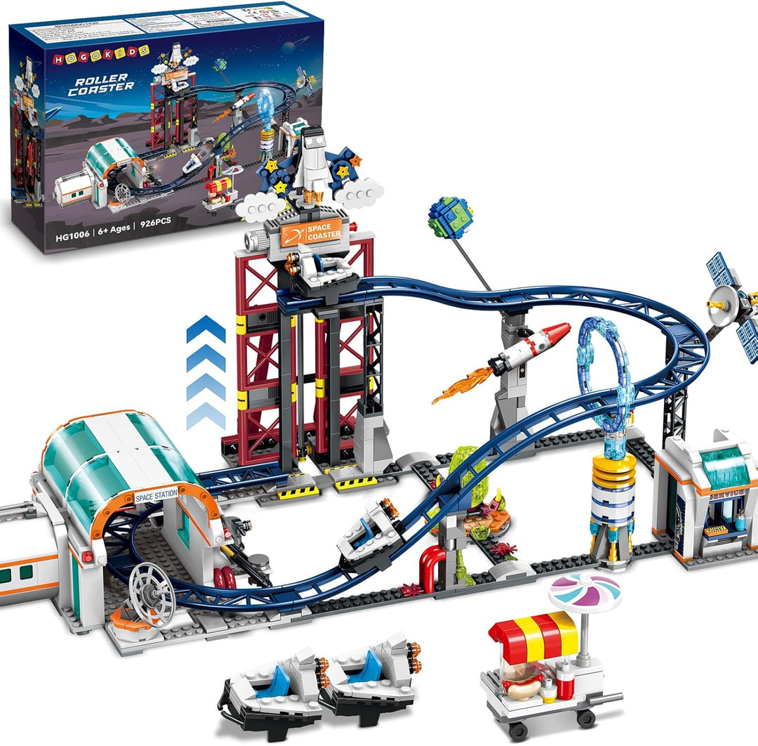 HOGOKIDS Juguete de construcción de montaña rusa espacial