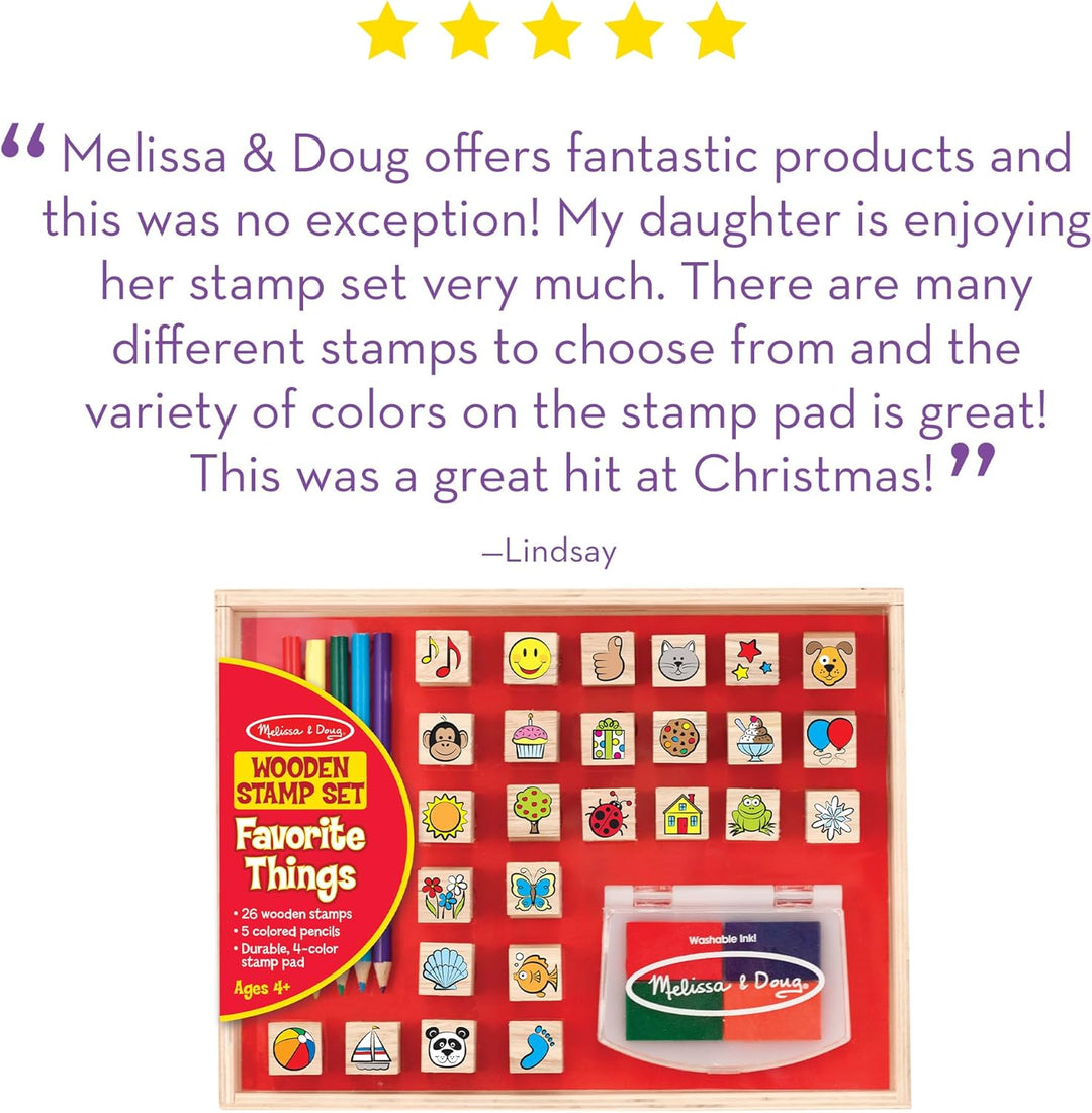 Juego de sellos de madera Melissa &amp; Doug Favorite Things, 26 se...