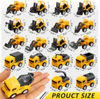 Libima 72 piezas de juguetes de construcción para recuerdos de fiesta de construcción, vehículos de lucha contra incendios, tractores, camiones militares, juguetes pequeños de arena, juguete de excavadora para regalo de cumpleaños, 16 estilos (vehículos d
